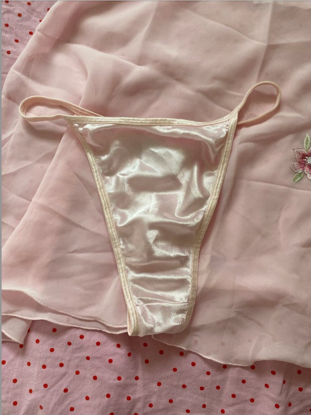 Vintage Jessica Lingerie Pink Floral Embroidered Babydoll & Panty Set - Picture 6 of 8